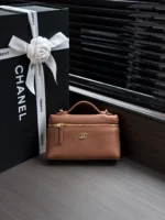 Chanel Lychee Calfskin Box Bag with Chain Strap - Image 11