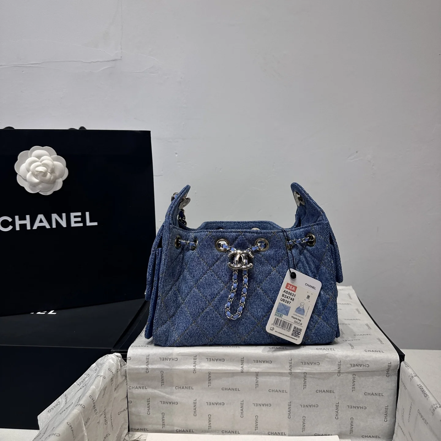 1-231 Chanel OHANEL 26A Denim Handbag - Image 1
