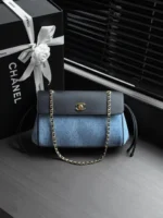 Chanel Chain Denim Baguette Handbag 29cm