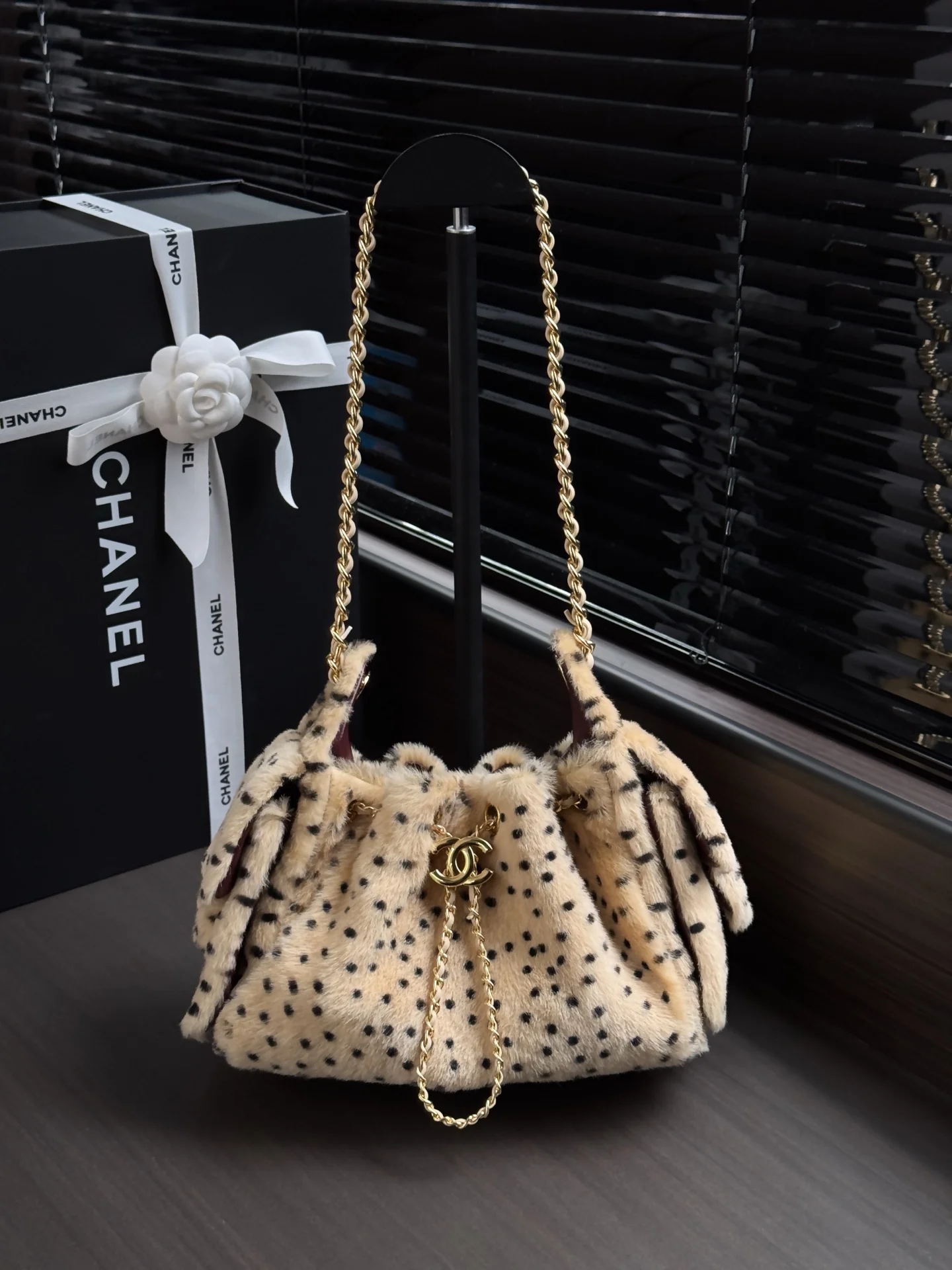 1-247 Chanel Leopard Print Mini 25 Bag with Chain Strap - Image 1