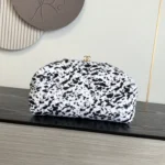 Chanel Leopard Print Wool Evening Bag 26cm