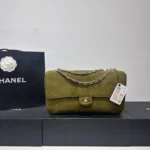 Chanel Maxi Suede Handbag in Army Green