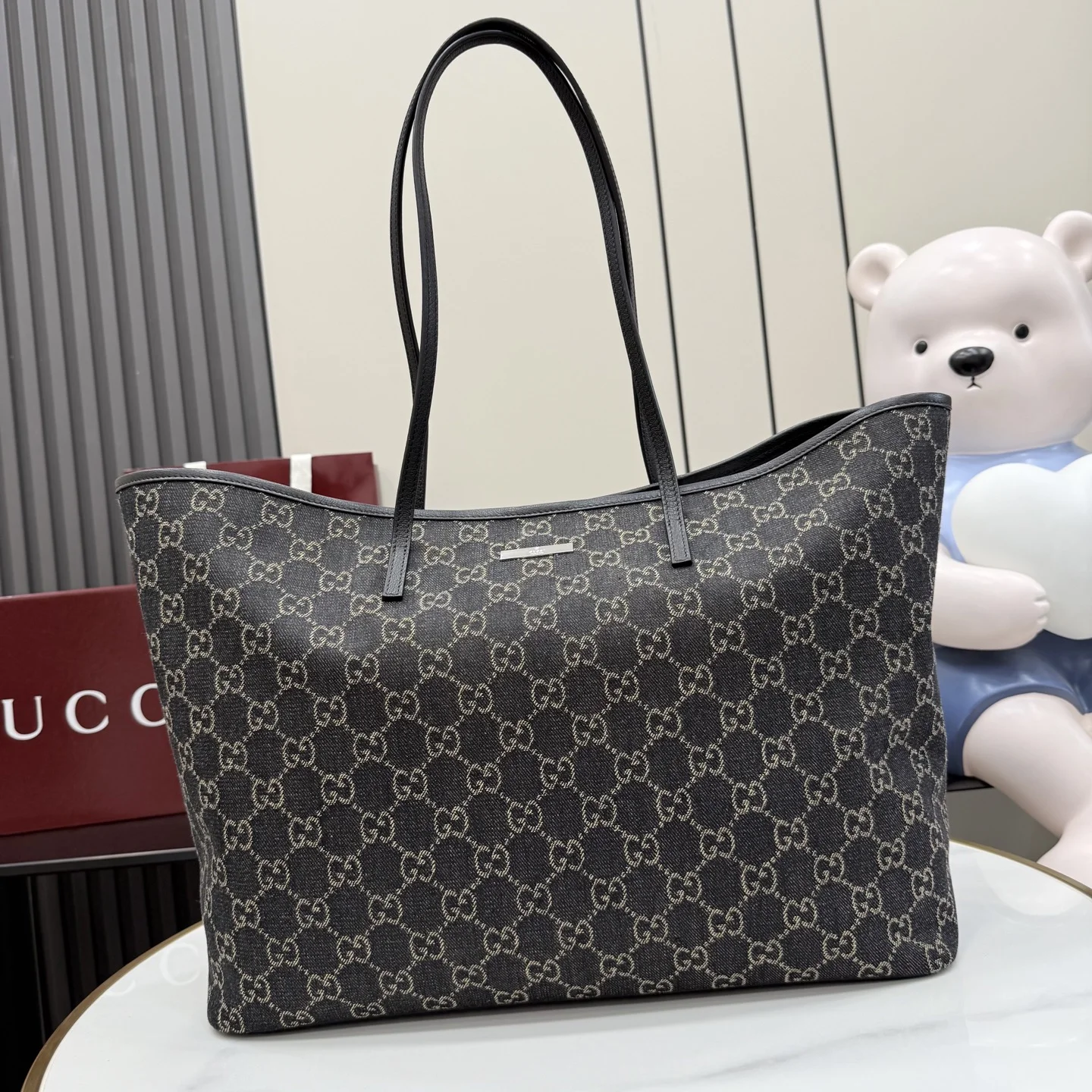 1-339 Gucci Generation GG Denim Tote Bag 38cm - Image 1