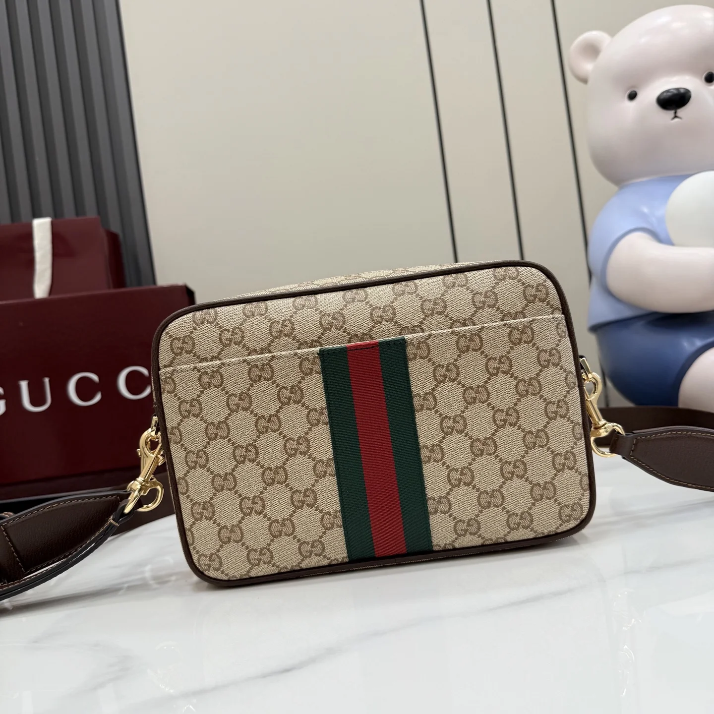 1-367 Gucci Primavera GG Web Crossbody Camera Bag 24cm - Image 1