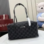 Gucci Generation GG Denim Boston Shoulder Bag 29cm