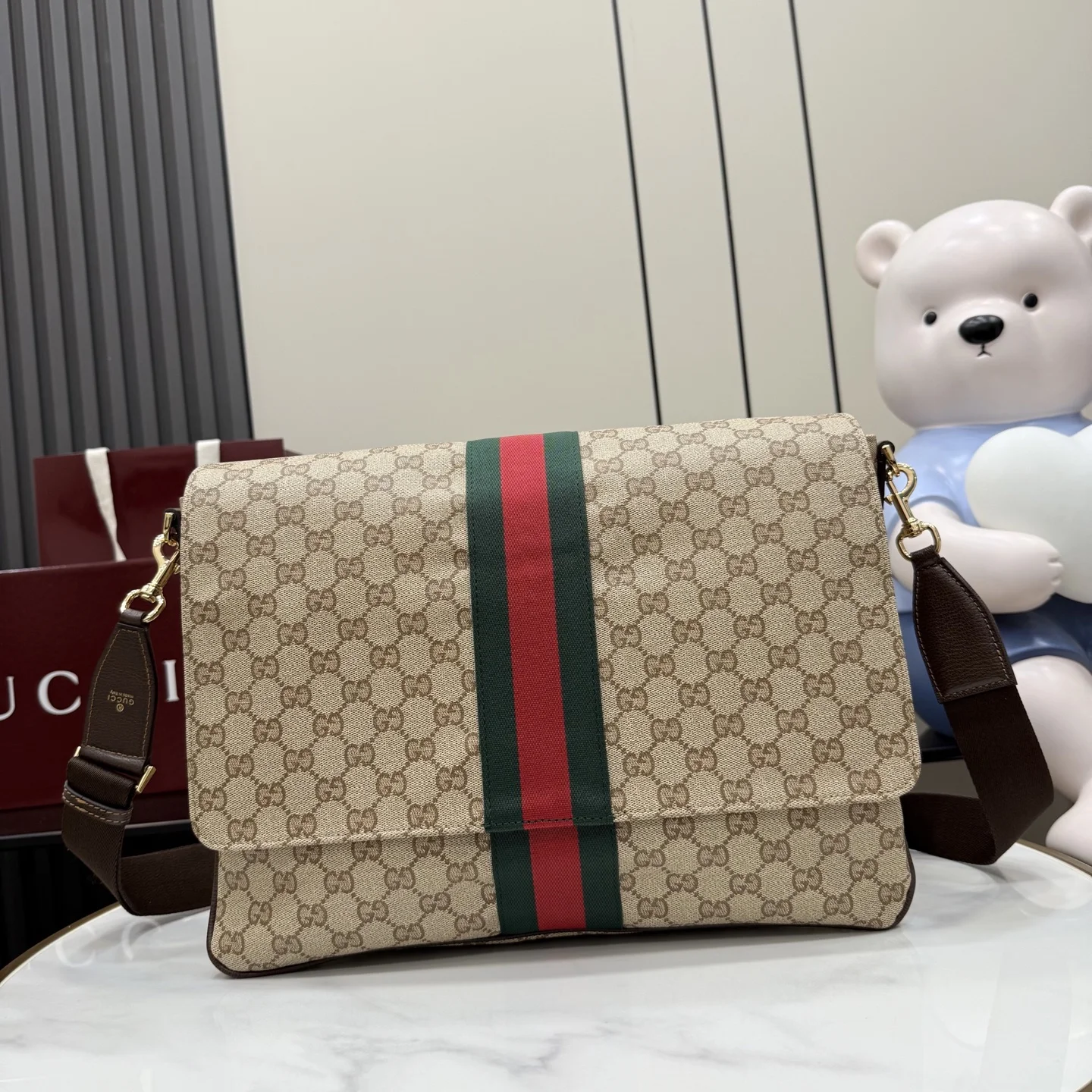 1-417 Gucci Primavera GG Web Messenger Bag 35.5cm - Image 1