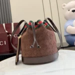 Gucci Primavera Perforated GG Suede Bucket Bag 20.5cm