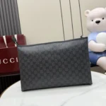 Gucci Essence Classic GG Document Pouch Black 34cm