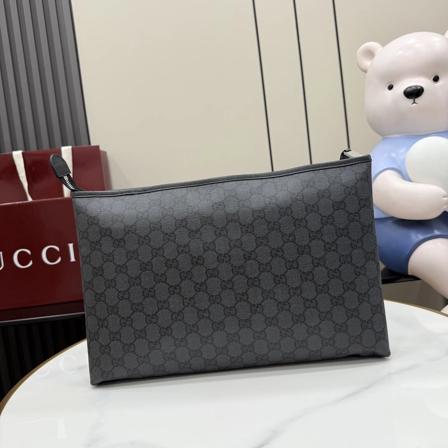 1-464 Gucci Essence Classic GG Document Pouch Black 34cm - Image 1