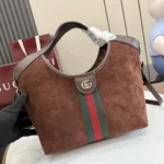 Gucci Giglio Perforated GG Suede Tote Bag 25cm