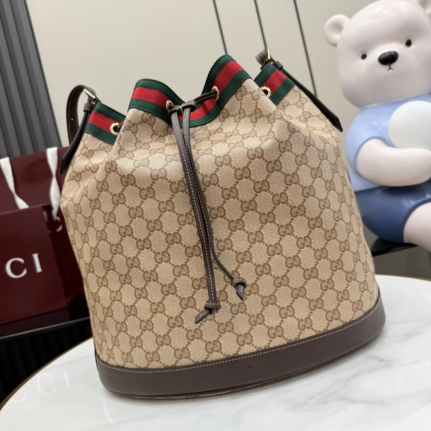 1-505 Gucci Generation Large GG Web Bucket Bag 33cm - Image 1