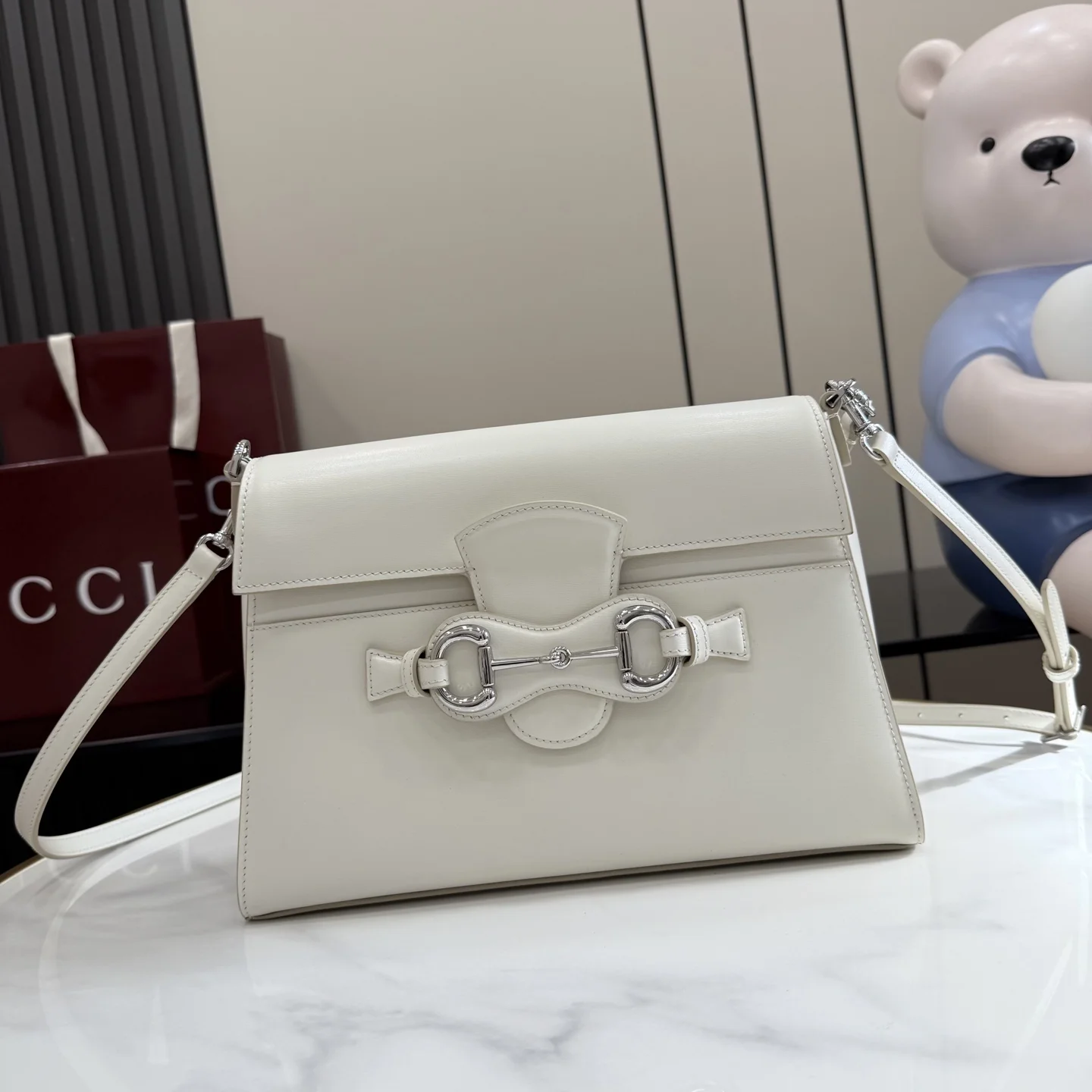 1-525 Gucci Primavera Horsebit Leather Top Handle Shoulder Bag 27.5cm - Image 1
