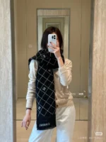 Chanel Double-Sided Diamond Logo Scarf 198*68cm