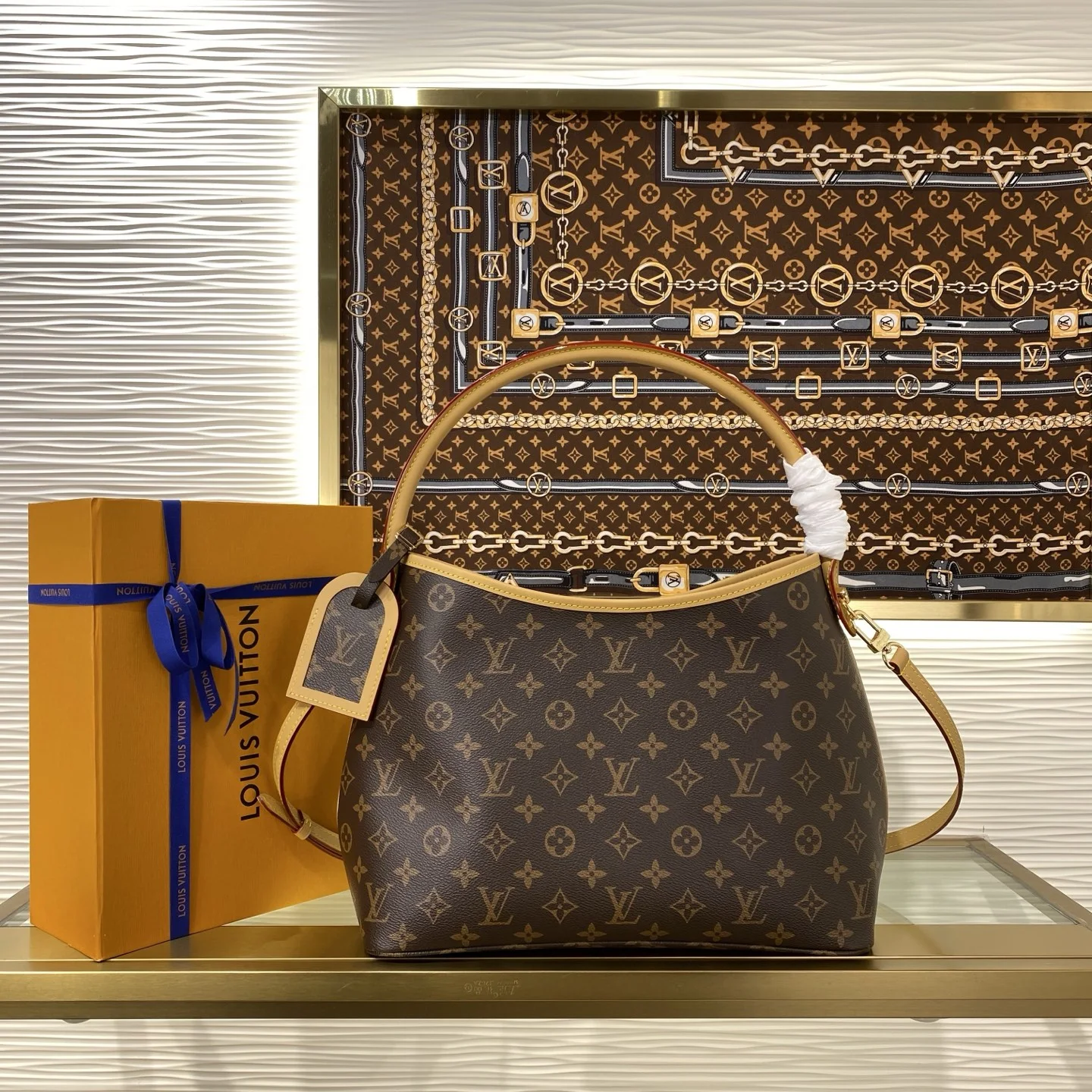 1-569 Louis Vuitton Monogram Hobo Shopping Bag M57857 - Image 1