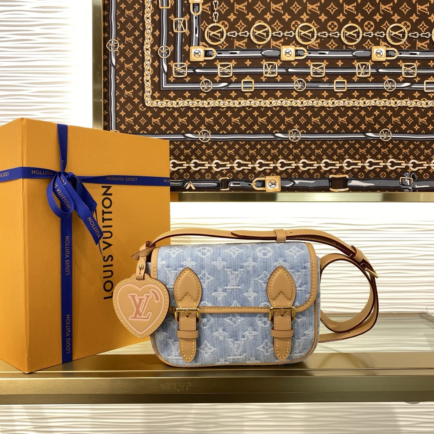 1-656 Louis Vuitton Satchel Mini Crossbody Bag Denim M2A647 - Image 1