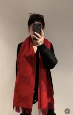 Gucci GG Pattern Cashmere Scarf 35*190cm - Image 11