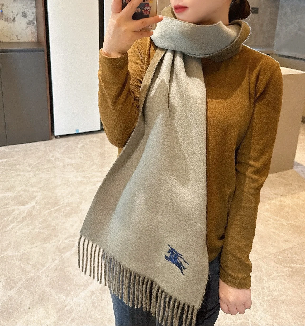 1-73 Burberry 2025 Double-Sided Scarf 180*30cm - Image 1