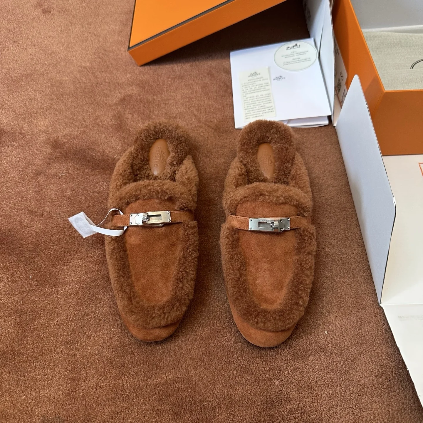 1-764 Hermès Kelly Shearling Mule - Image 1
