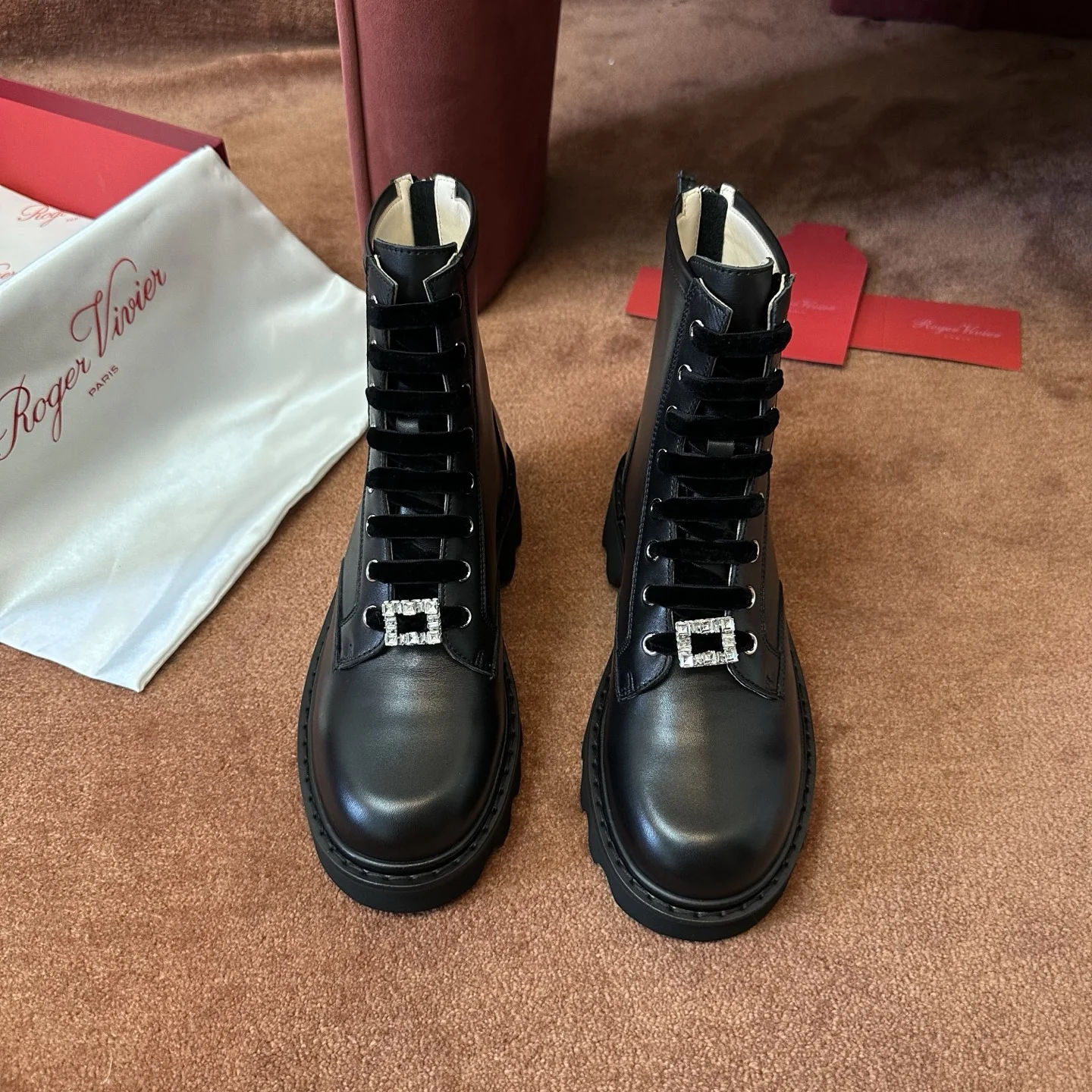 1-916 Roger Vivier Crystal Buckle Ankle Boots - Image 1