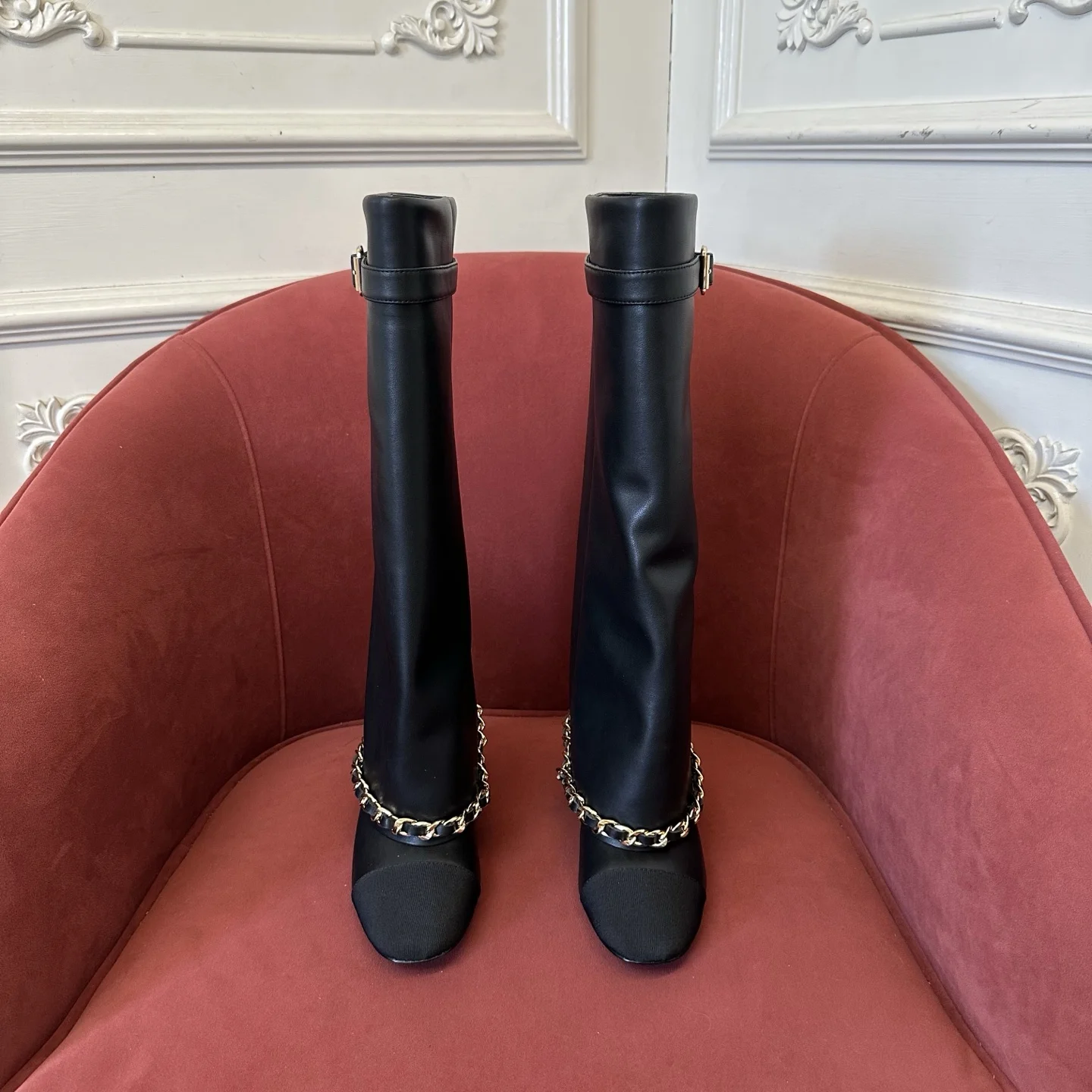 1-935 Chanel Quilted Knee-High Boots - Image 1