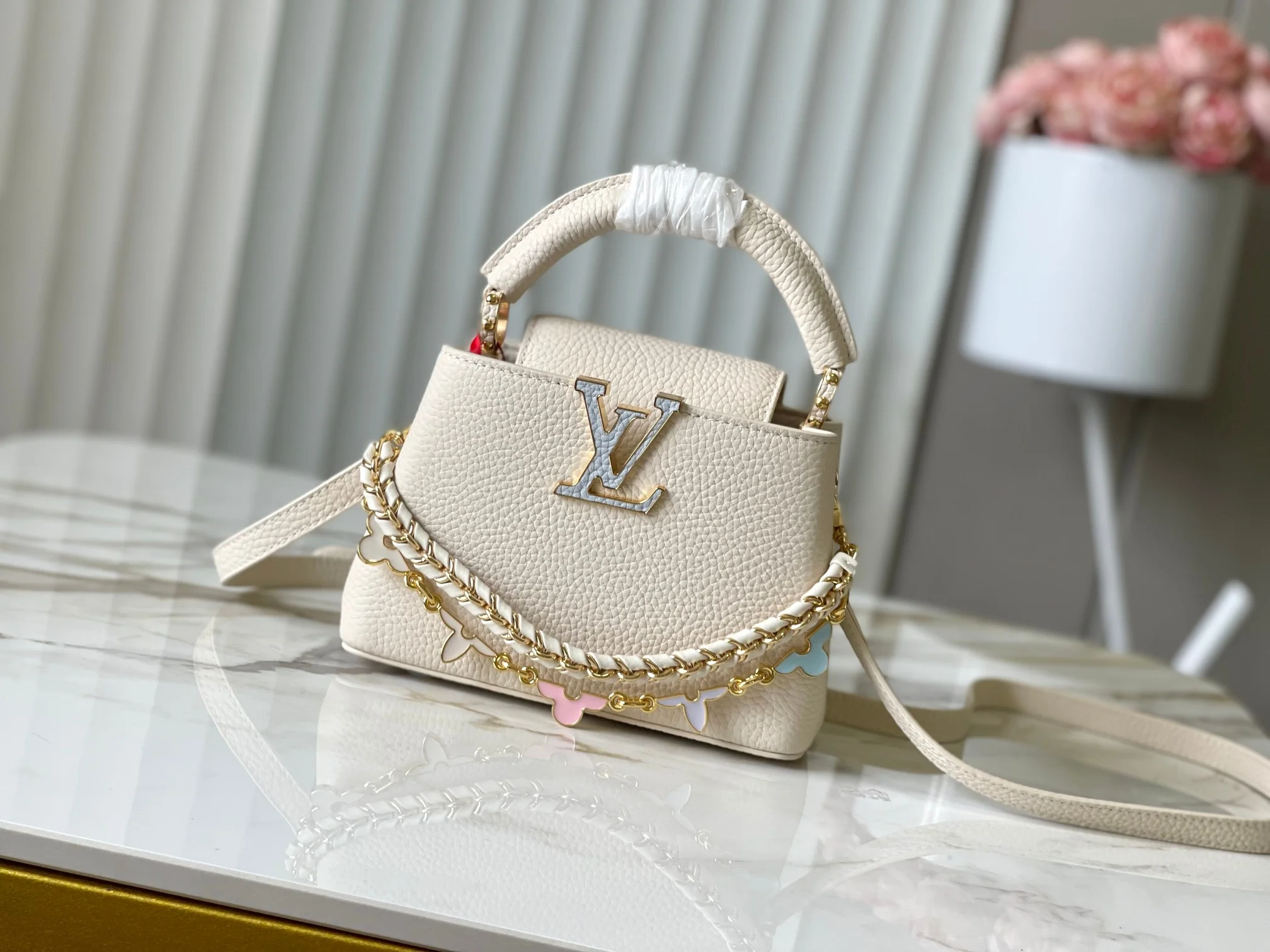1-998 Louis Vuitton Capucines Flowergram Double Chain Bag M2A362 - Image 1