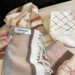 Chanel CC Check Cashmere Scarf - Image 9