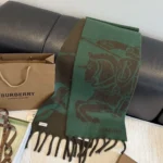 Burberry Equestrian Knight Jacquard Double-Sided Cashmere Scarf 35x190cm - Image 9