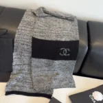 Chanel CC Embroidered Knit Cashmere Scarf 35x180cm - Image 10