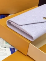 Louis Vuitton Sarah Wallet Monogram Empreinte Misty Lilac 19cm - Image 10