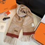 Hermès Chain Jacquard Reversible Lambswool Scarf - Image 11