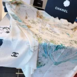 Chanel 26A Metiers d'Art Printed Cashmere Shawl 140x140cm - Image 11