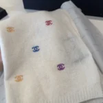 Chanel 24A Rainbow Sequin CC Wool Shawl 65x180cm - Image 12