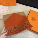 Hermès Colorblock Reversible Lambswool Scarf - Image 11