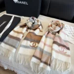 Chanel CC Check Cashmere Scarf - Image 12