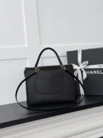 Chanel Handle Flap Briefcase Black Gold - Image 2