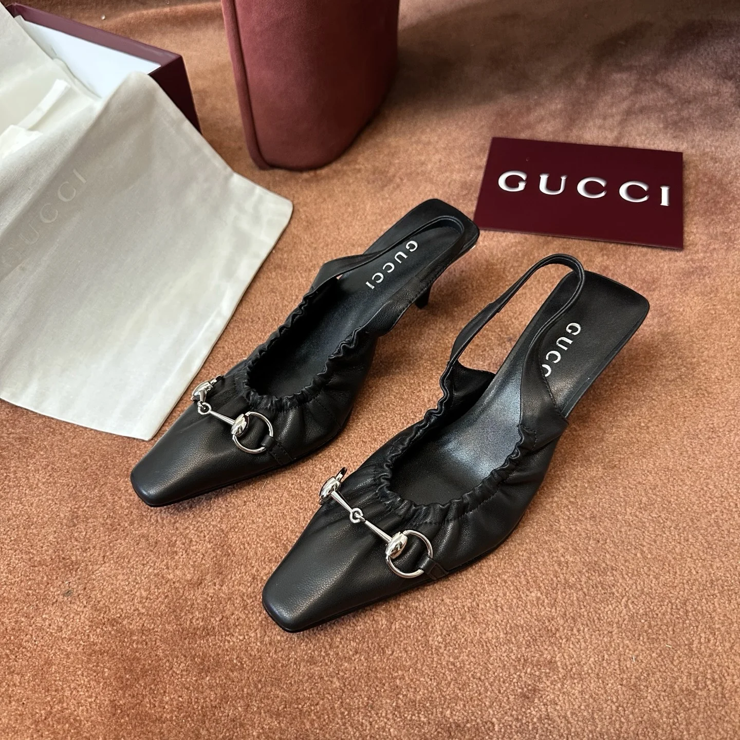 2-1344 Gucci Castello Horsebit Slingback Pump - Image 1