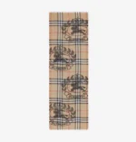 Burberry Equestrian Knight Check Silk Wool Shawl