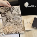 Chanel Camellia Print Wool Scarf - Image 2