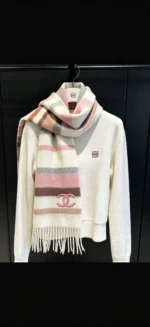 Chanel CC Check Cashmere Scarf - Image 2