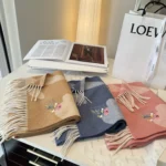 Loewe Anagram Embroidered Cashmere Scarf - Image 2