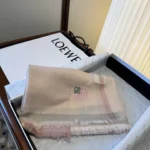 Loewe Anagram Check Cashmere Silk Stole - Image 3