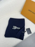 Louis Vuitton LV Logo Ribbed Knit Wool Scarf - Image 2