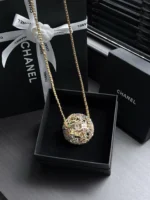 Chanel 26A Handmade Series Colorful Crystal Gold Hollow Spherical Evening Bag - Image 2