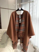 Burberry Classic Check Double-Sided Cape Shawl 130x150cm - Image 2