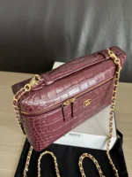 Chanel Crocodile-Embossed Vanity Case with Chain - Image 2
