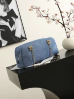 Chanel 26A Denim Chain Bowling Bag 32cm - Image 2