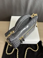 Chanel Crocodile-Embossed Vanity Case with Chain - Image 2