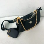 Prada Re-Edition 2005 Re-Nylon Hobo Bag Gold Hardware 22cm - Image 2
