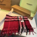 Burberry Check Fringed Scarf 30x180cm - Image 2