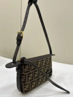 Fendi Simply Fendi Small FF Jacquard Shoulder Bag 22cm - Image 2